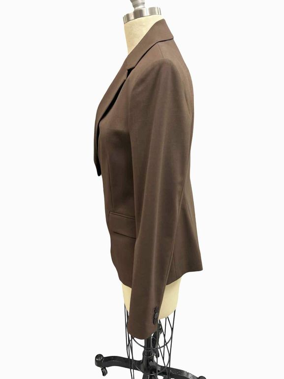 THEORY CARISSA CLASSIC WOOL BLEND BLAZER IN WALNUT SIZE: 8