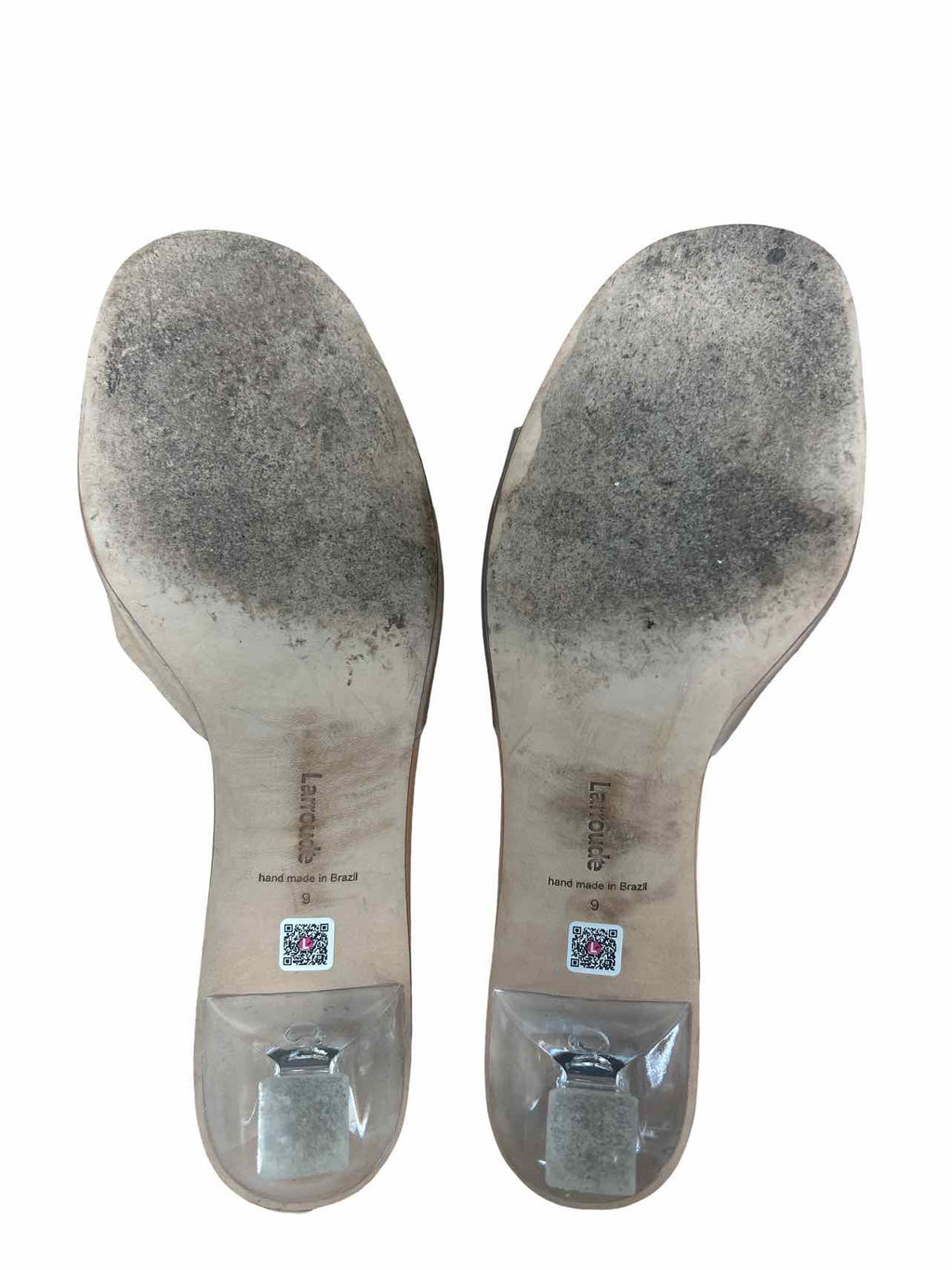 LARROUDE LUCITE VIVI SLIP ON KITTEN HEEL SIZE: 9