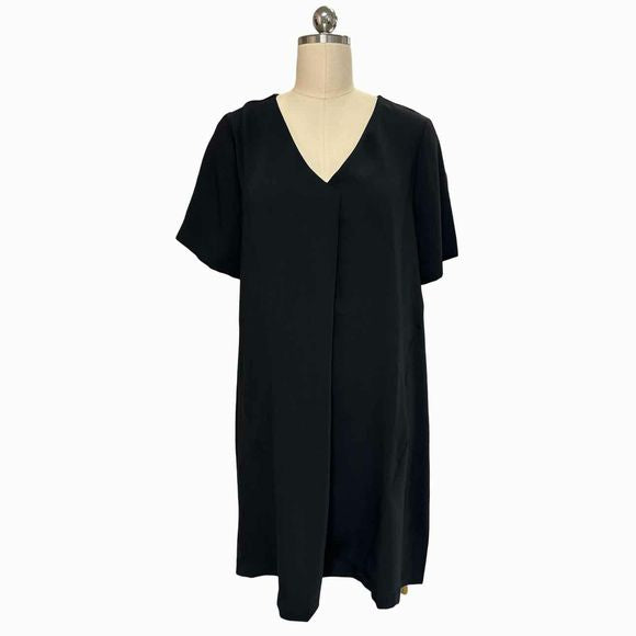 JJILL VNECK ALINE BLACK DRESS SIZE MED PET