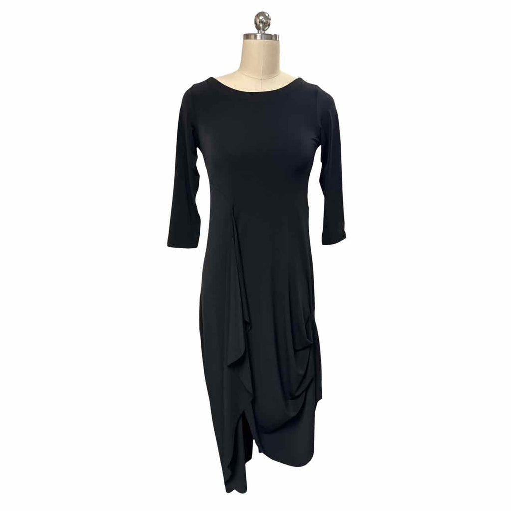 SYMPLI NWT! DRAMA REVERSIBLE ANGLED HEM BLACK DRESS SIZE 2