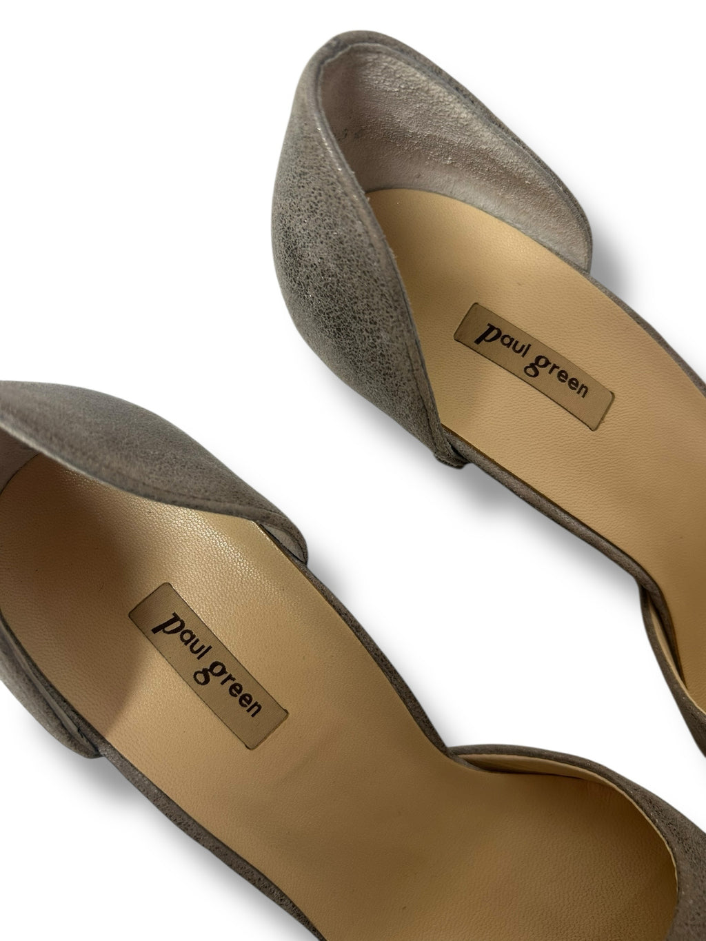 PAUL GREEN SILVER BRUSHED METALLIC CHAR D'ORSEY PUMPS SIZE US 9