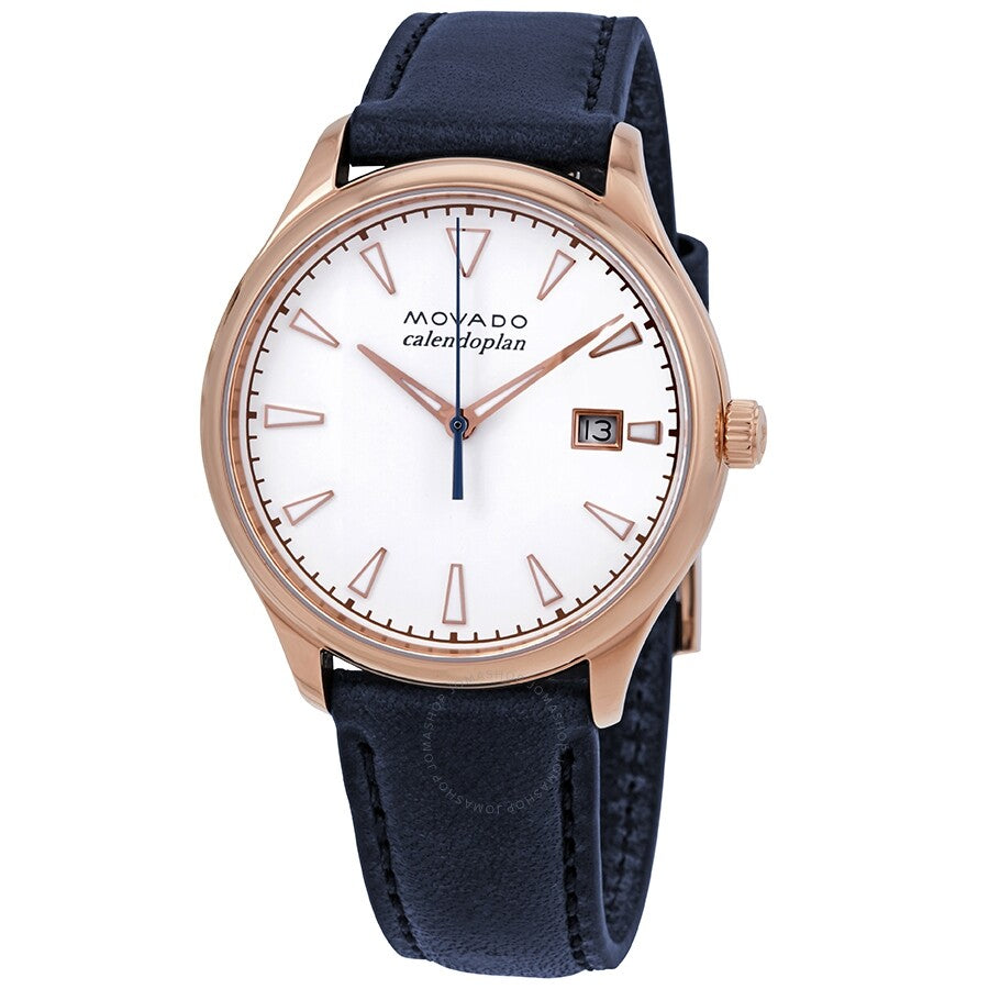 MOVADO HERITAGE WHITE DIAL LADIES NAVY STRAP WATCH MV3650034