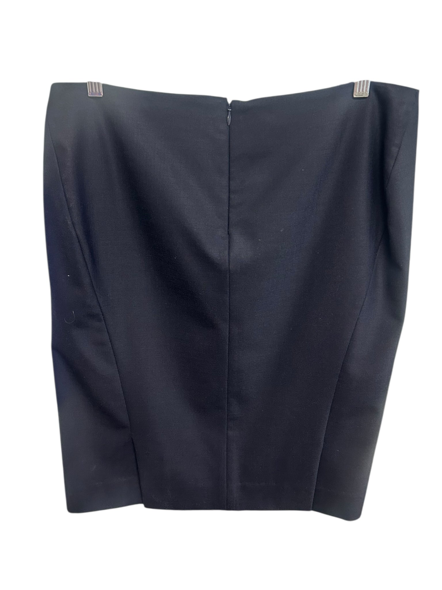 THEORY WOMEN''S DARK NAVY WOOL BLEND MINI PENCIL SKIRT SIZE 10