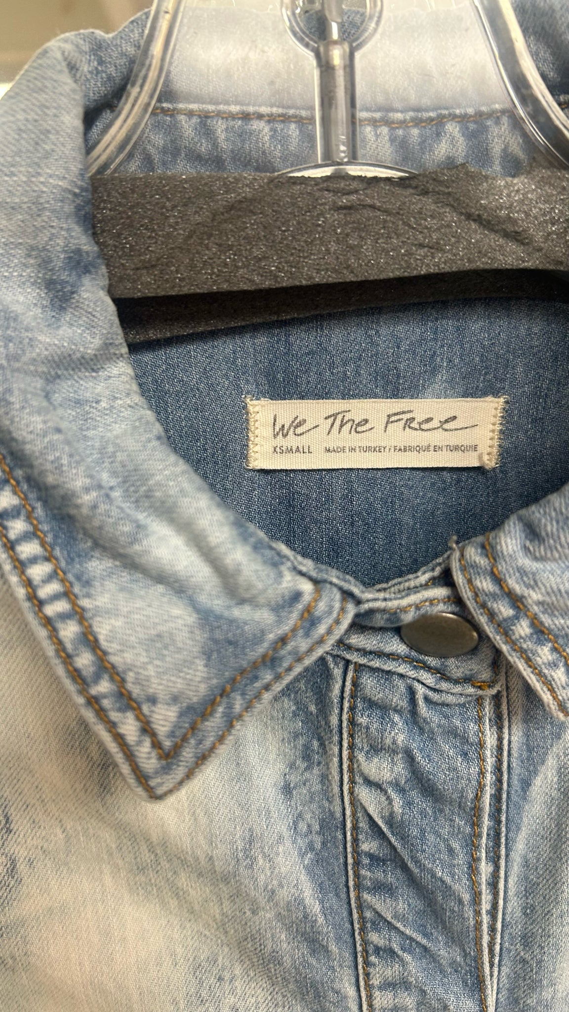 FREE PEOPLE WE THE FREE TUSCAN TYE DIE DENIM TUNIC SIZE XS