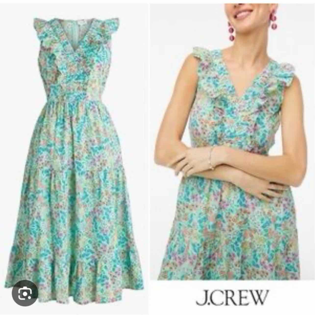 JCREW RUFFLE V-NECK TIERED MAXI DRESS SIZE: 8 WEARHOUSE CONSIGNMENT JCREW RUFFLE V-NECK TIERED MAXI DRESS SIZE: 8 WEARHOUSE CONSIGNMENT
