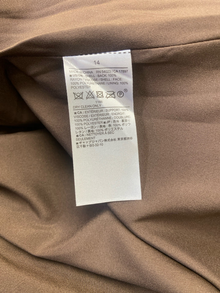 BANANA REPUBLIC NWT VEGAN LEATHER MIDI SKIRT IN BORDEAUX KISS SIZE 14