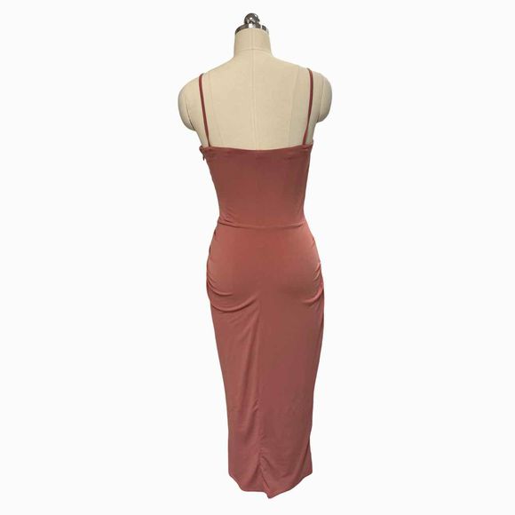 HOUSE OF CB LONDON MARCIELLA RUCHED DRAPED ROSE CORSET DRESS SIZE S