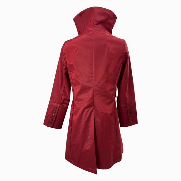 JANE POST FOR NEIMAN MARCUS FUNNEL NECK RED TRENCH COAT SIZE XS