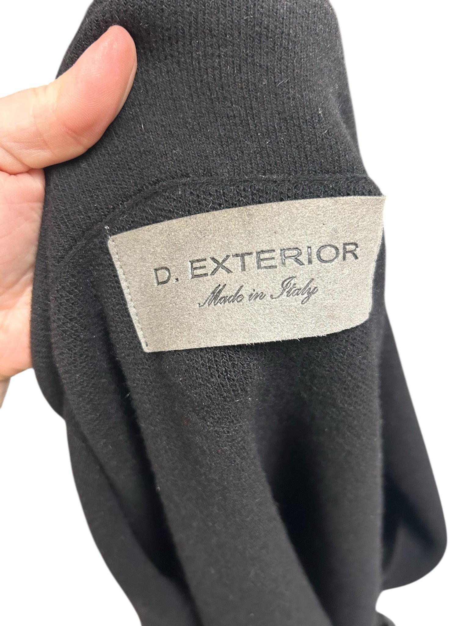D EXTERIOR ANGORA/WOOL BLEND BLACK SINGLE BUTTON TAILORED BLAZER SIZE SMALL