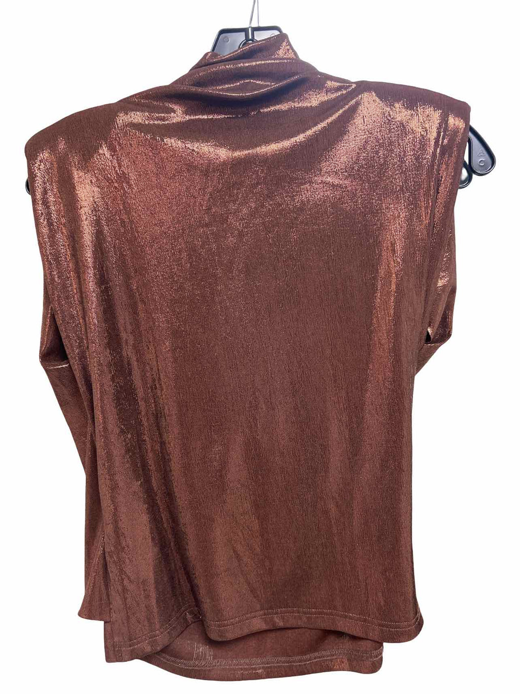 BOSTON PROPER METALLIC DRAPE MOCK NECK KNIT TOP SIZE: S