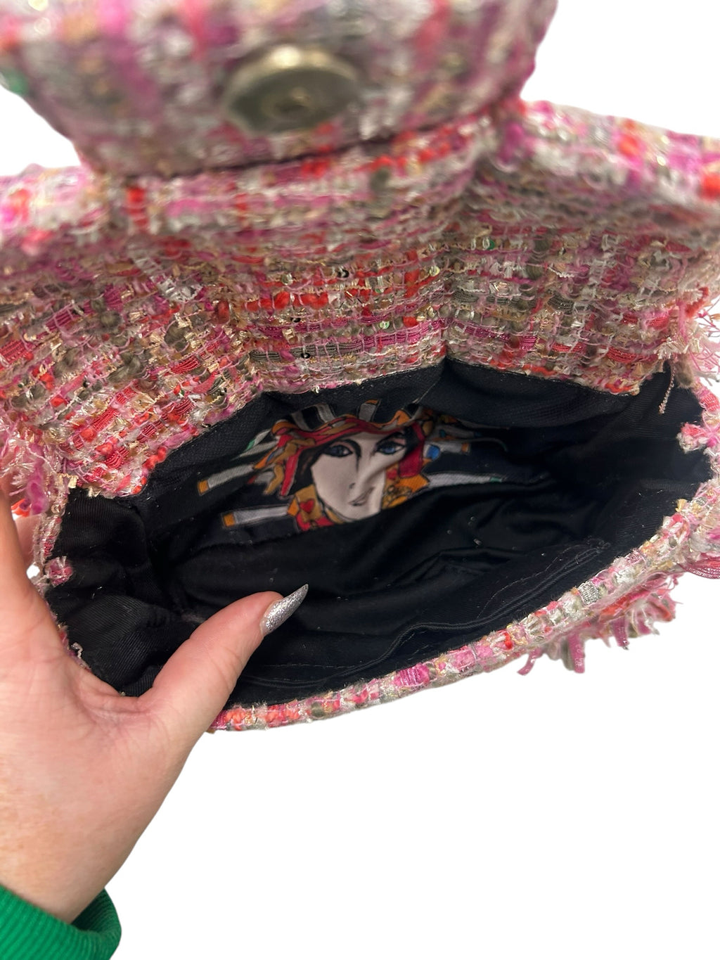 KOORELOO THE BASSET PETITE IN PINK TWEED MINI CROSSBODY