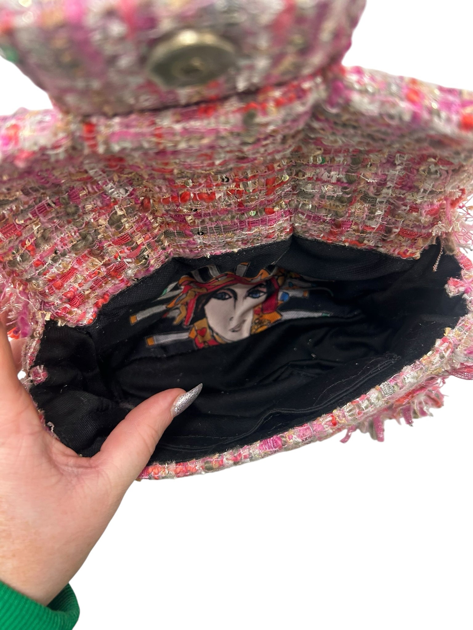 KOORELOO THE BASSET PETITE IN PINK TWEED MINI CROSSBODY