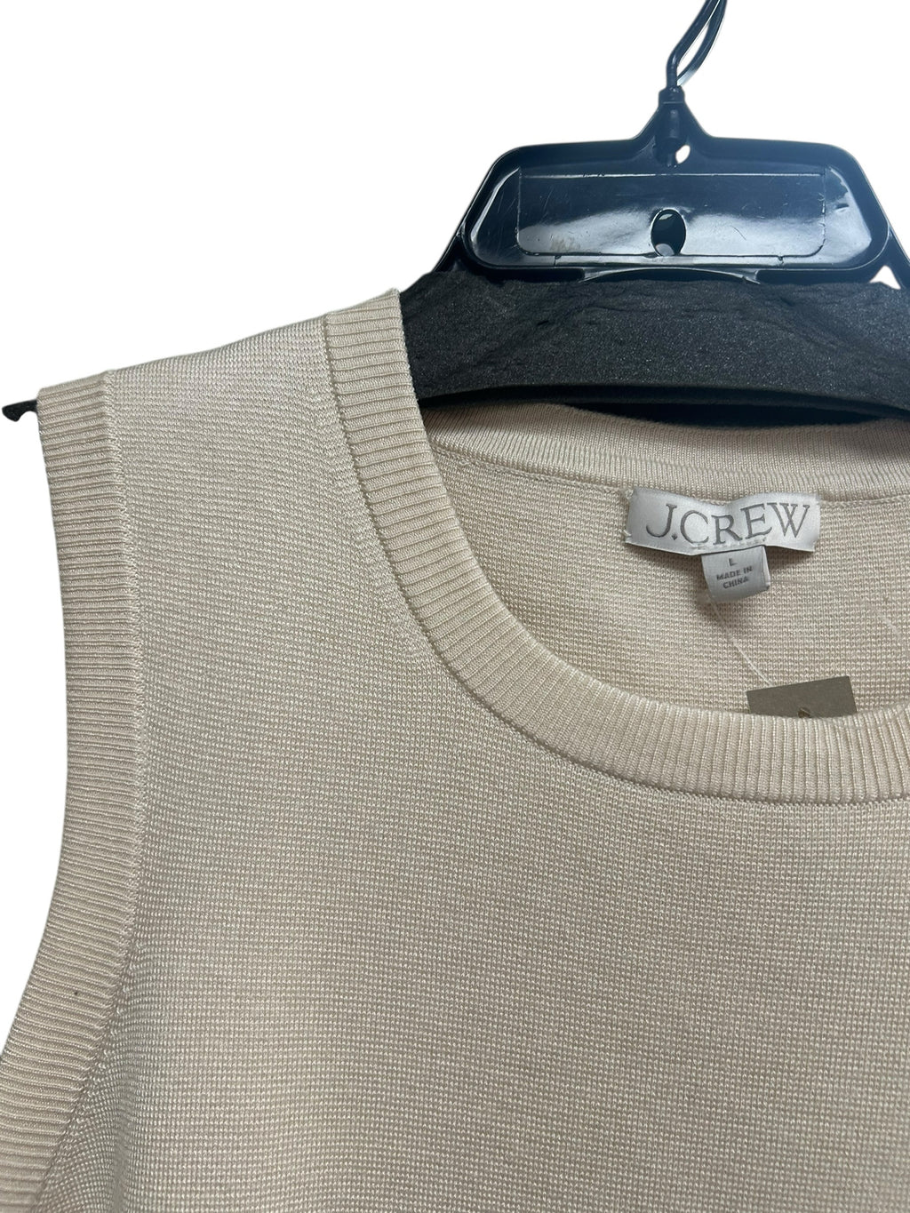 NWT J.CREW LYOCELL SHELL CREAM KNIT SWEATER VEST TANK SIZE LARGE