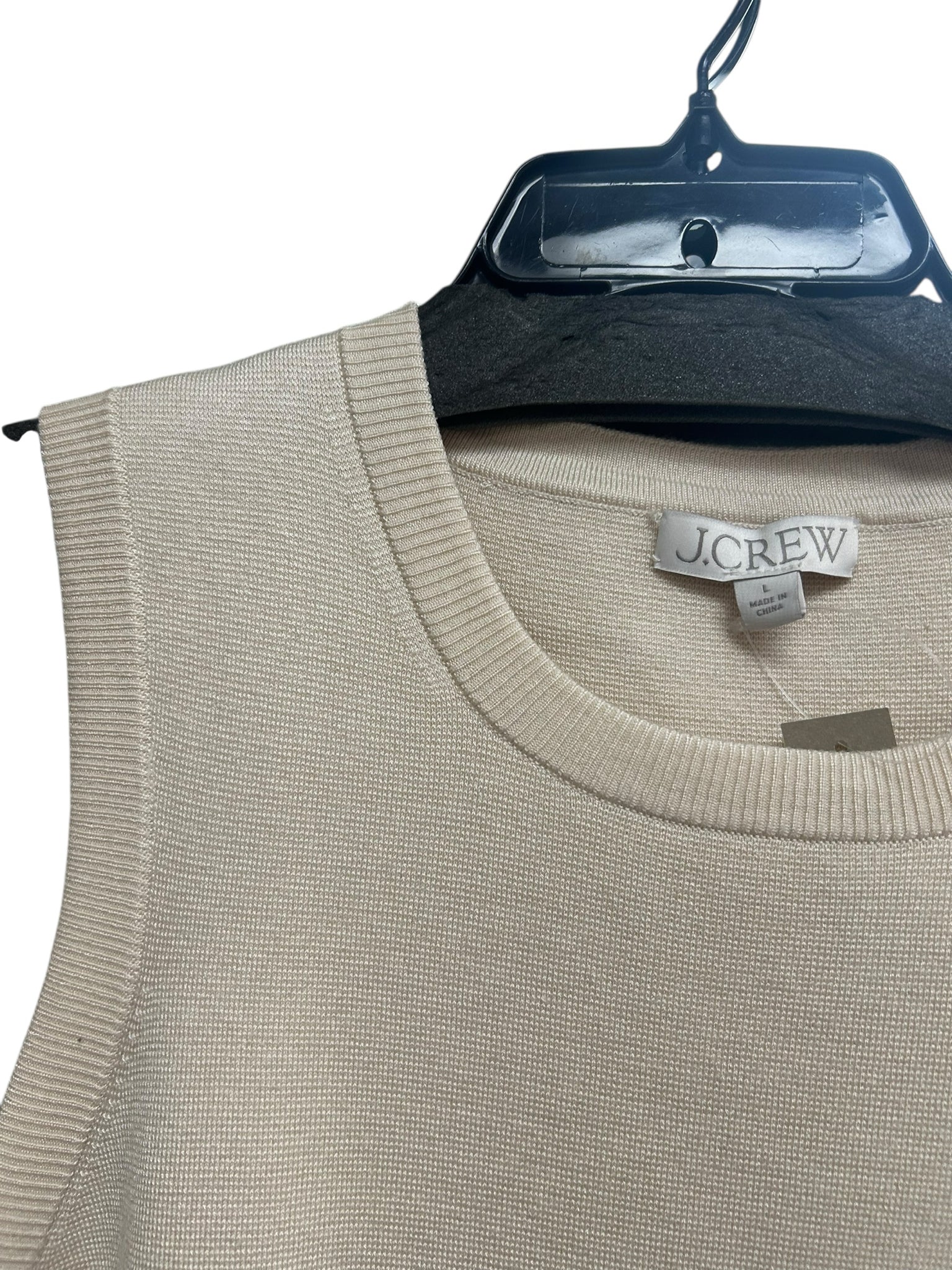NWT J.CREW LYOCELL SHELL CREAM KNIT SWEATER VEST TANK SIZE LARGE