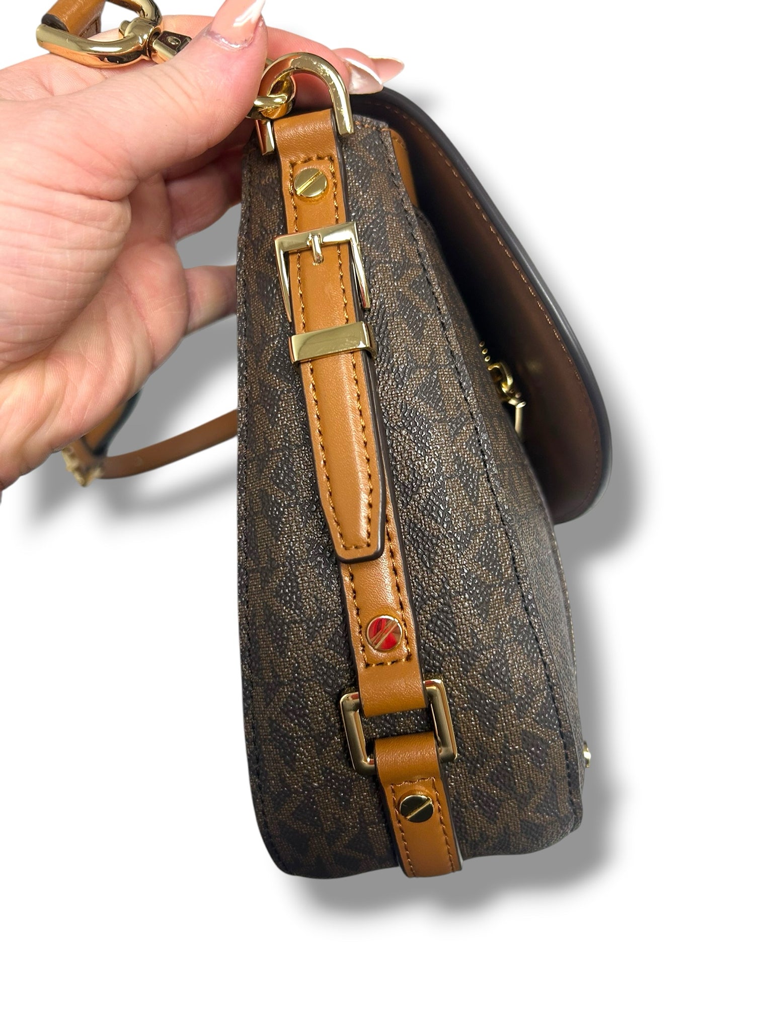 NWT MICHAEL KORS BEDFORD LEGACY MONOGRAM FLAP SHOULDER BAG