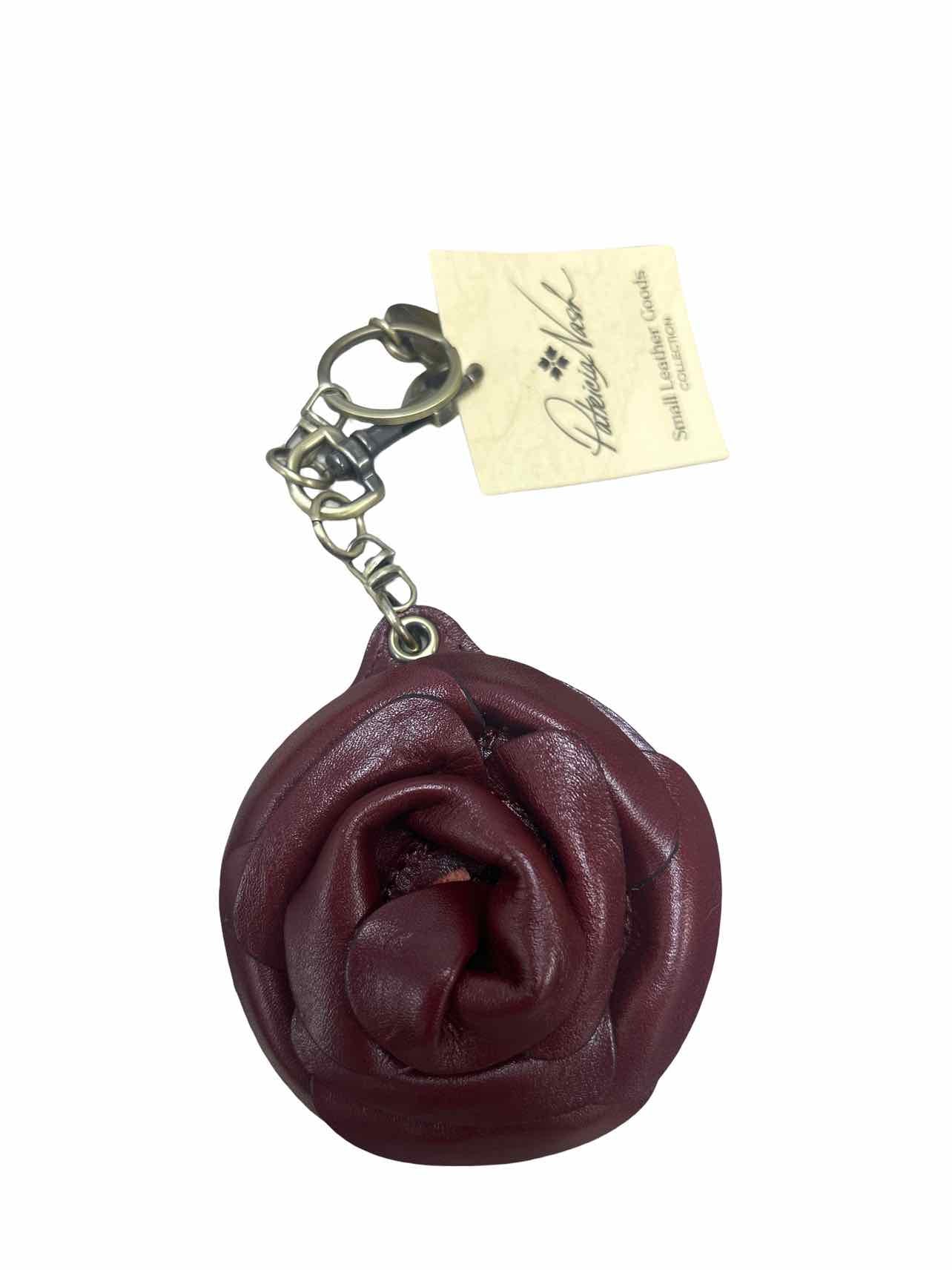 PATRICIA NASH  NWT LEATHER ROSE MIRROR BAG CHARM OXBLOOD