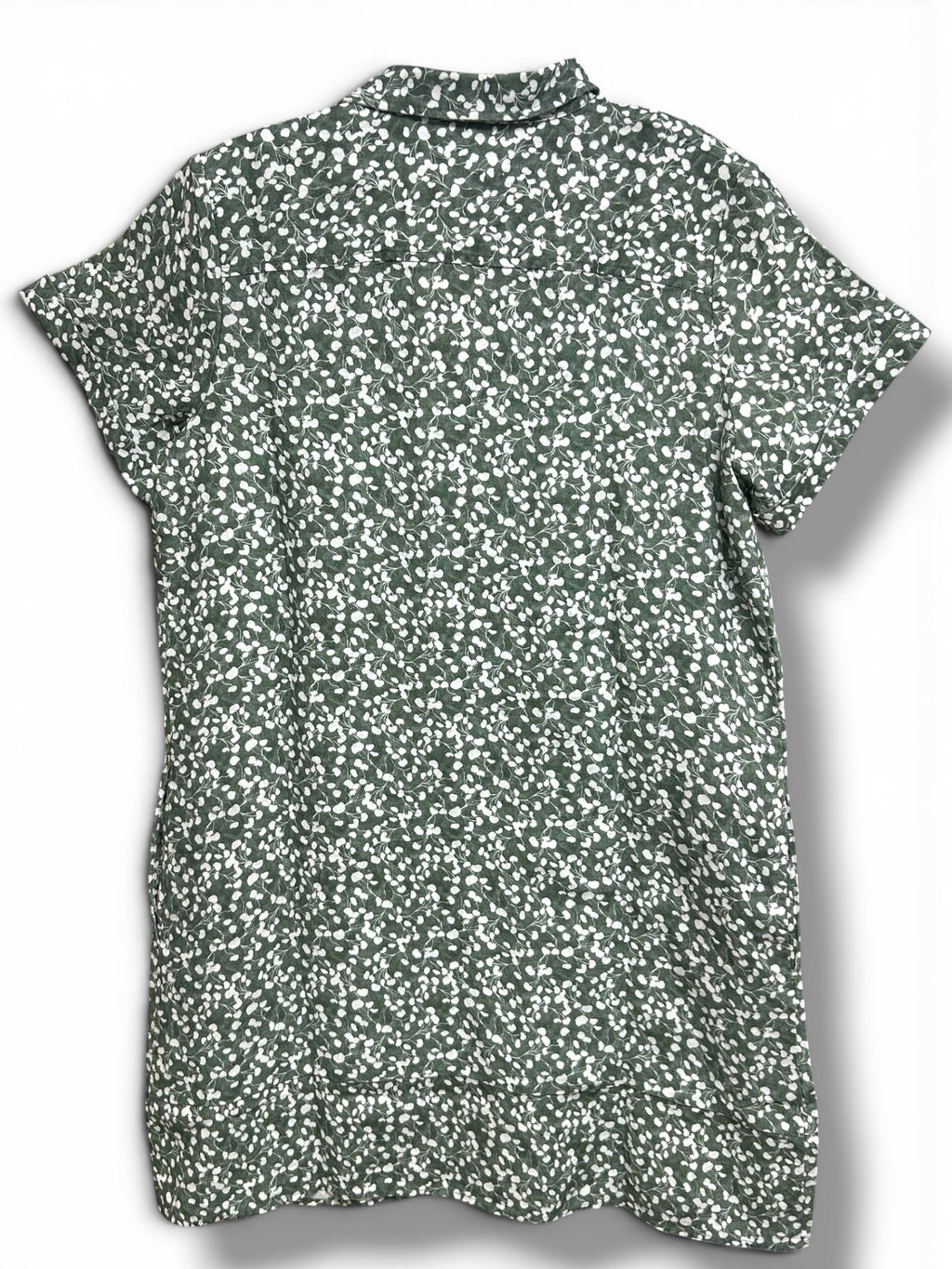 NWT GARNET HILL RELAXED POPOVER LINEN SAGE GREEN SHIRT DRESS SIZE LARGE