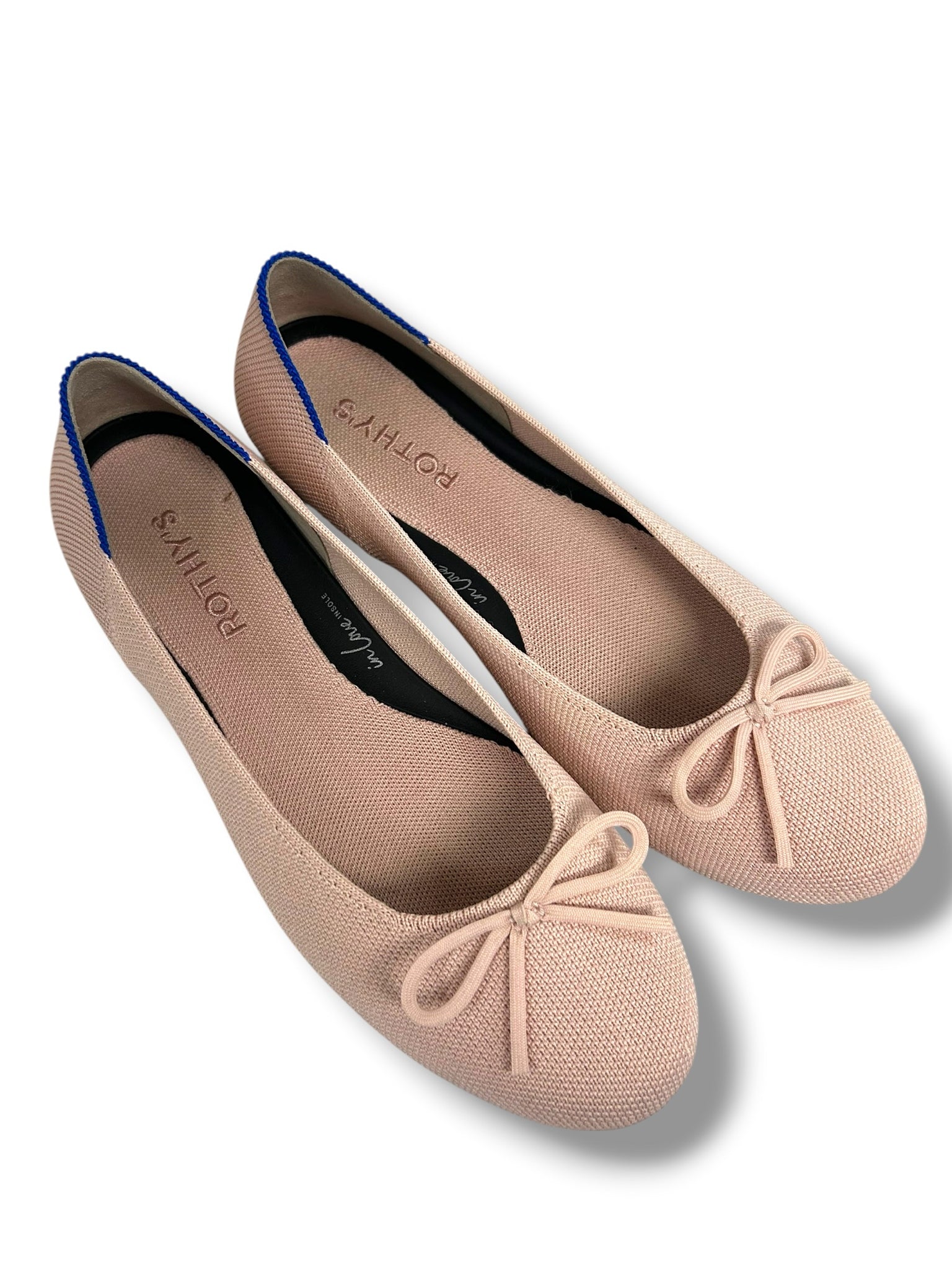 ROTHY'S THE BALLET FLAT IN BALLERINA PINK BOW SIZE 8