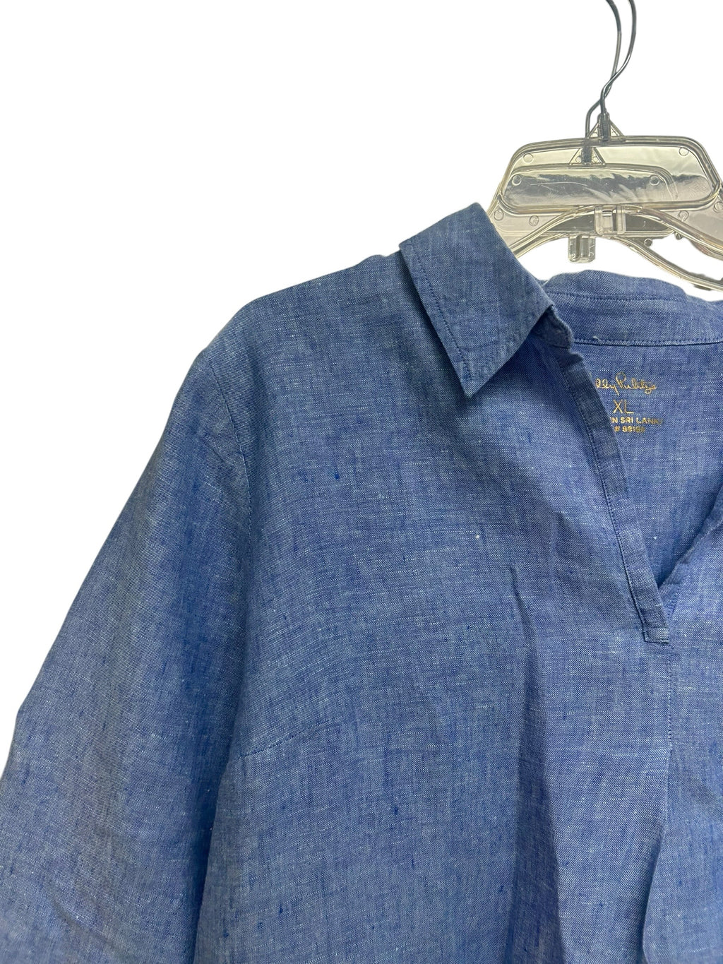 LILLY PULITZER PILAR TUNIC LINEN LIGHT BLUE DRESS SIZE XL