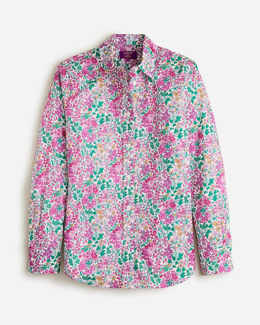 J CREW SLIM FIT SHIRT IN LIBERTY LONDON  EDNA FLORAL PINK FABRIC SIZE 12