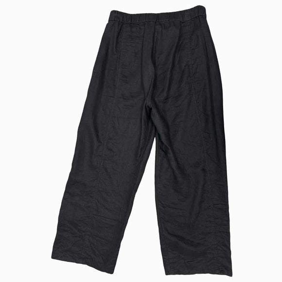 EILEEN FISHER LINEN WIDE LEGBLACK PANT SIZE PS