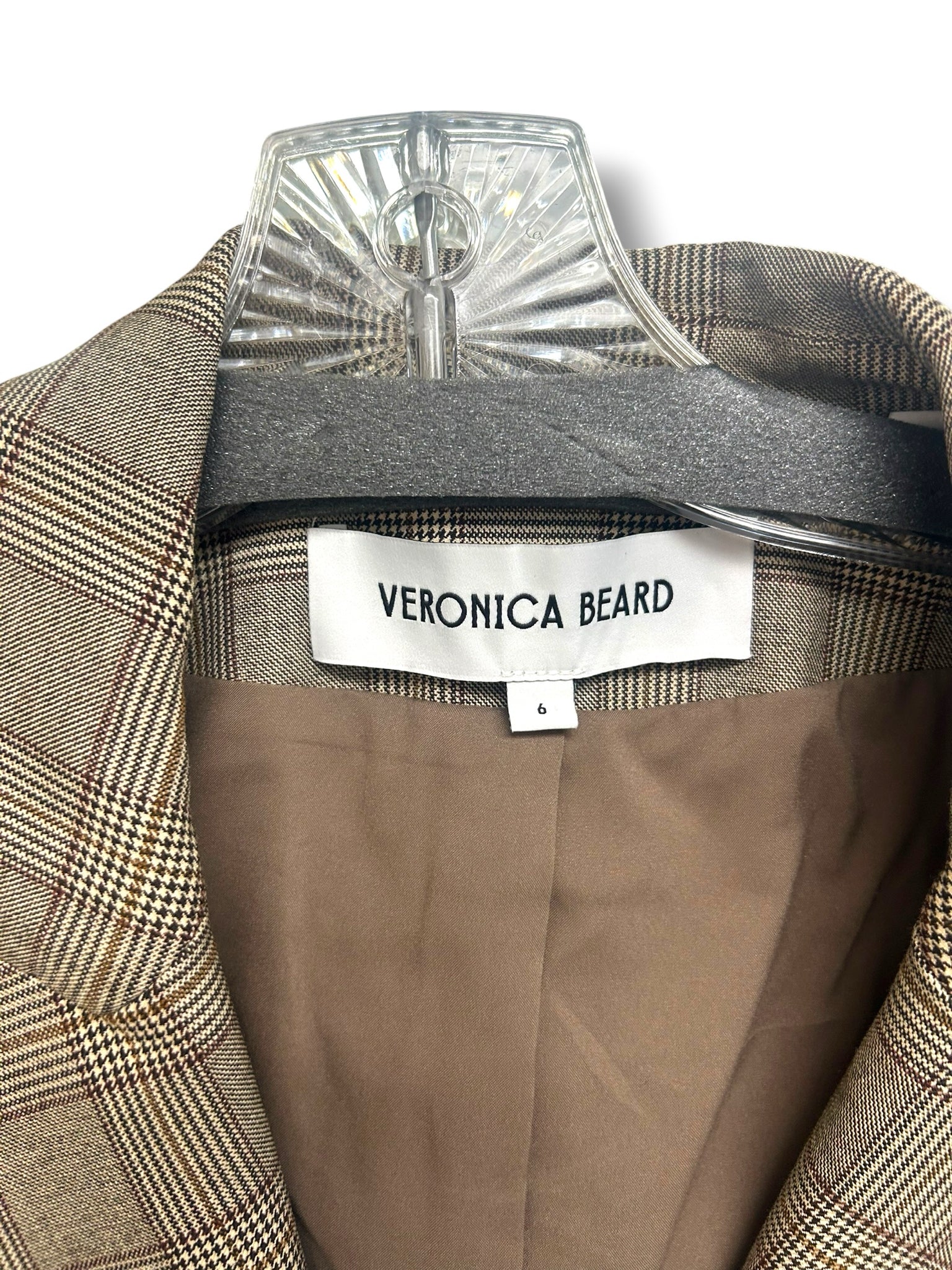 VERONICA BEARD CUTAWAY DICKEY CHECKED TWEED HOUNDSTOOTH BLAZER SIZE 6