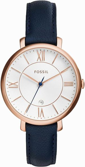 FOSSIL JACQUELINE NAVY LEATHER WATCH NAVY/GOLD