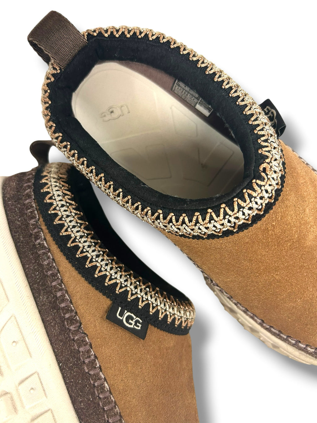 UGG WOMEN'S ALL VENTURE DAZE CHESTNUT SUEDE PLATFORM CLOGS SIZE 9