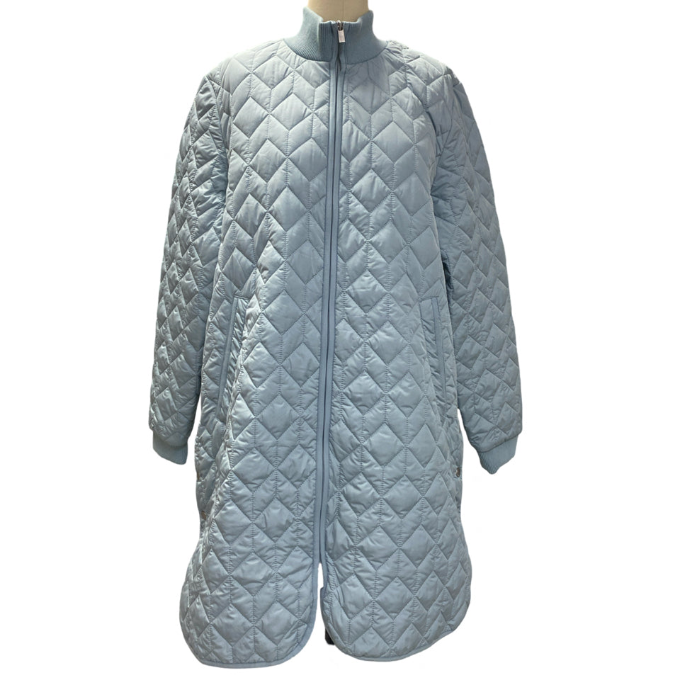 ILSE JACOBSEN ART. 06 PADDED QUILT COAT IN PALE PETROLEUM SIZE 44 / US 14