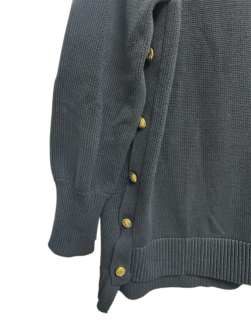 TUCKERNUCK  BEXLEY BLACK COTTON  SWEATER GOLD BUTTONS SIZE XXL