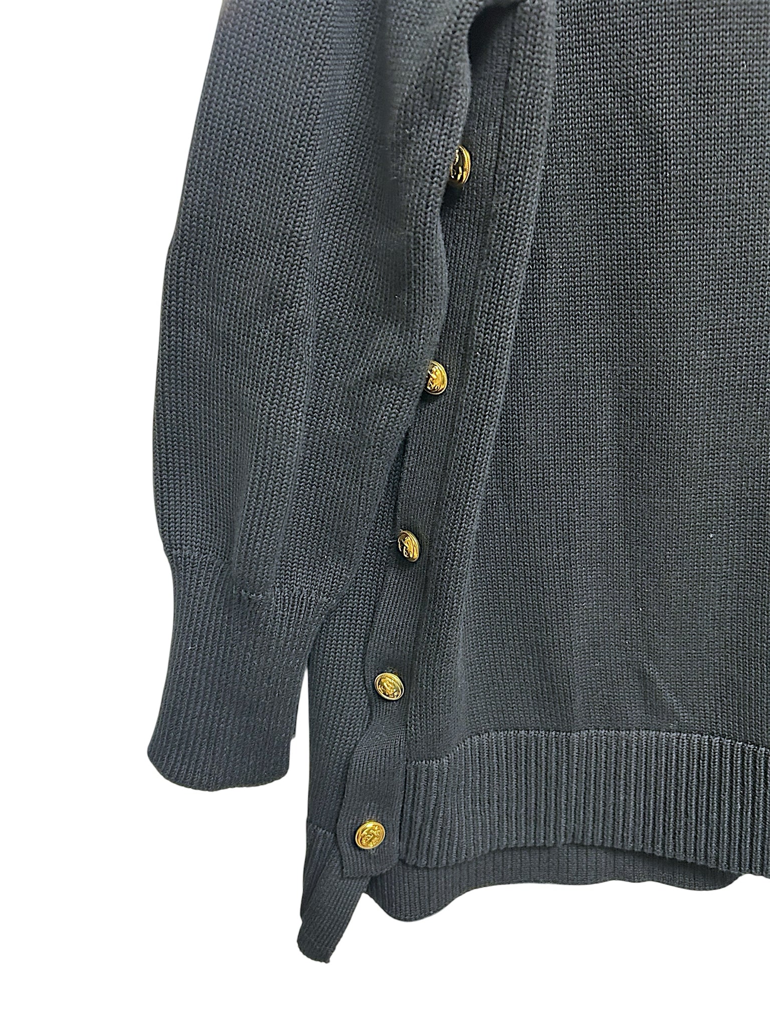 TUCKERNUCK  BEXLEY BLACK COTTON  SWEATER GOLD BUTTONS SIZE XXL