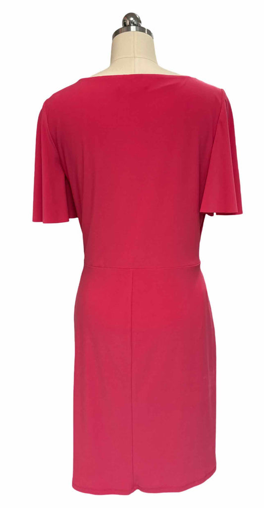 RALPH LAUREN NWT! FRONT TWIST FLUTTER SLEEVE PINK DRESS SIZE 10