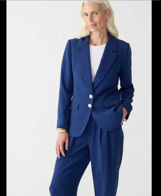 JCREW WILLA CITY CREPE BLAZER -MEDITERRANEAN NAVY NWT SIZE 12
