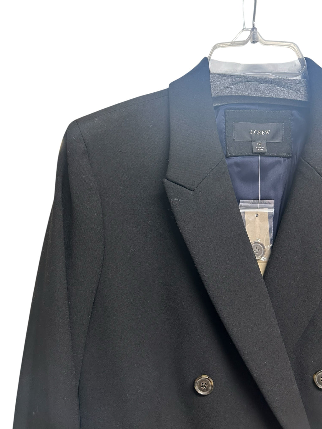 NWT J.CREW CROPPED DOUBLE BREASTED BLAZER IN FOUR SEASON STRETCH BLACK SIZE 10