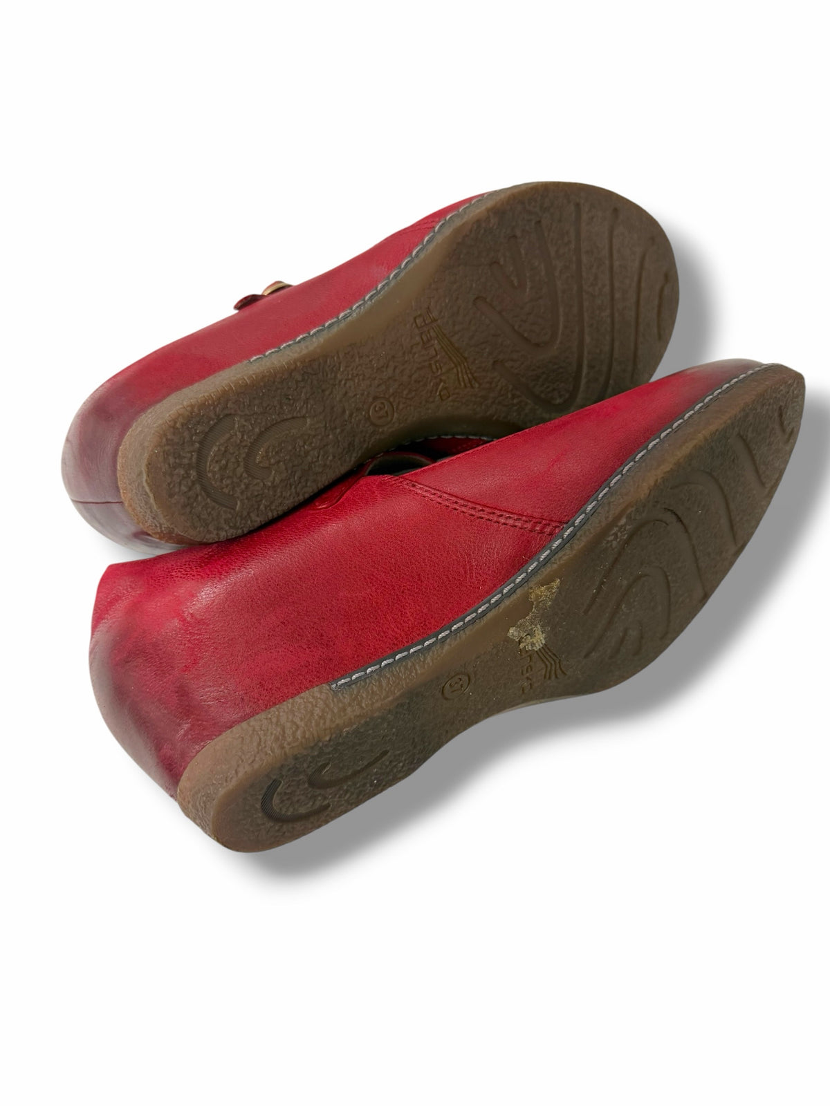 WOMEN'S DANSKO LORALIE BURNISHED NUBUCK LEATHER MARY JANES SIZE 37