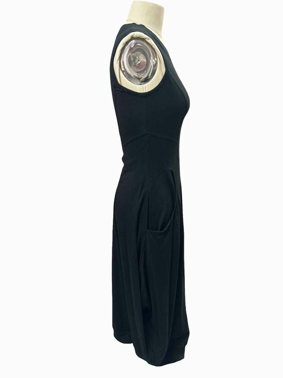 RINA ZIN ISRAEL VISCOSE STRETCHY SLEEVELESS LAGENLOOK JERSEY DRESS SIZE: 0