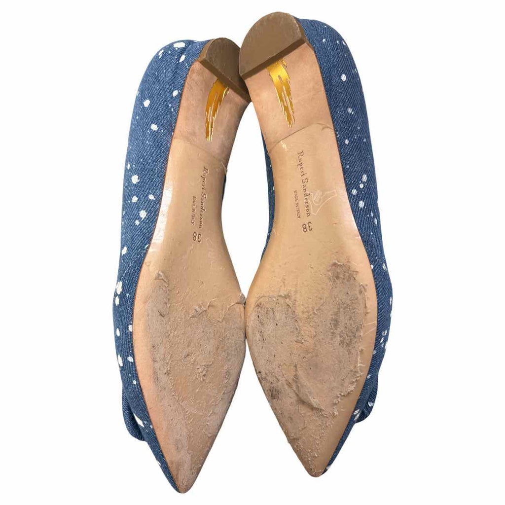 RUPERT SANDERSON  ISHBELL DENIM FLATS 38