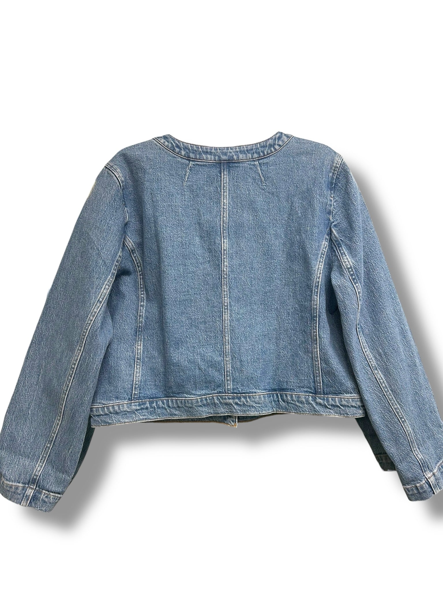 JCREW LOUISA LADY CROP CREST DENIM BUTTON FRONT JACKET SIZE 16