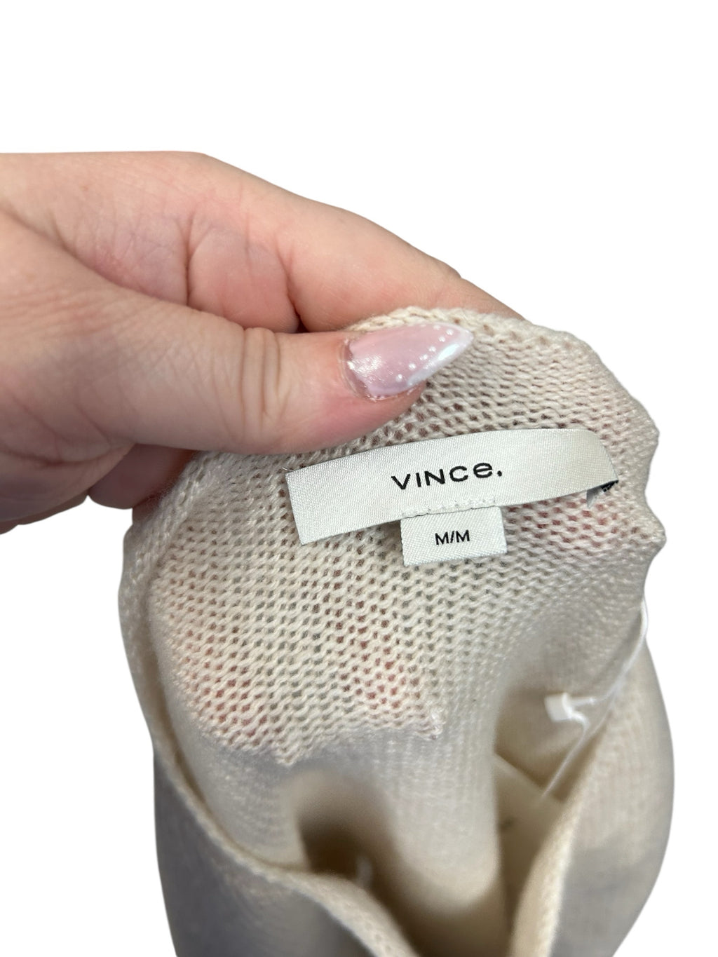 VINCE NWT WOOL/CASHMERE CREW NECK PULLOVER ECRU SIZE MEDIUM