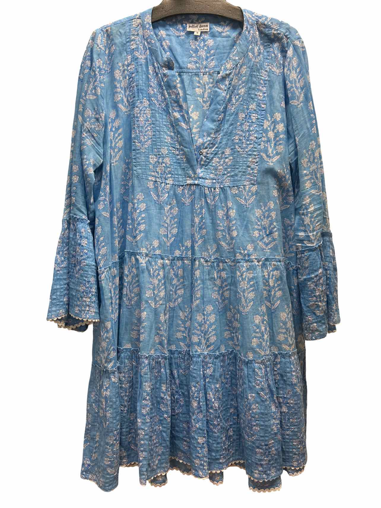 JULIET DUNN FLORAL BOHO SPLIT NECK TIERED DRESS SIZE: XL