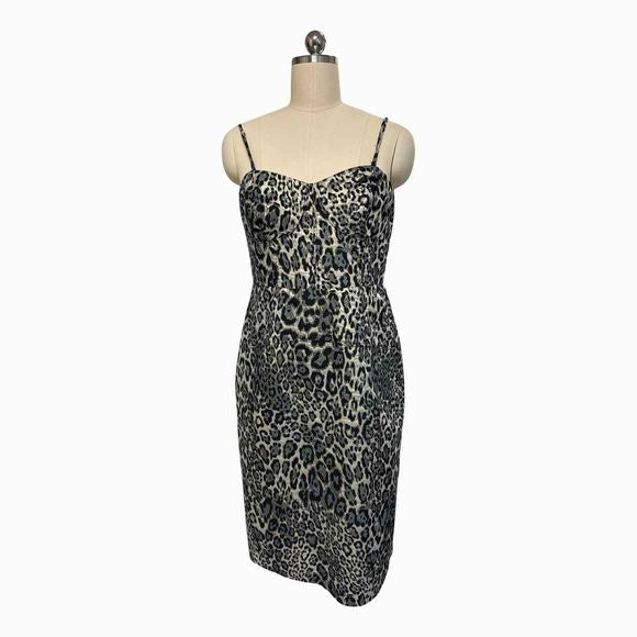 JCREW COLLECTION METALLIC LEOPARD PARTY CHEETAH DRESS SIZE 10