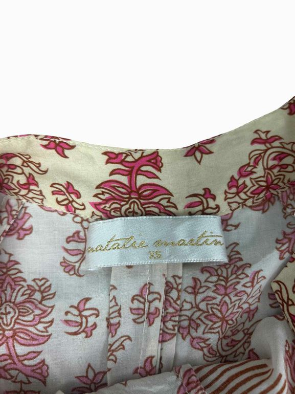 NATALIE MARTIN FIORE CYPRUS PINK BATICK PRINT WESTERN BOHO DRESS XS
