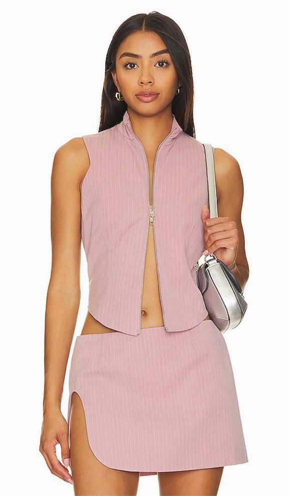 REVOLVE PINSTRIPE MINI 2PC SET SIZE: XS
