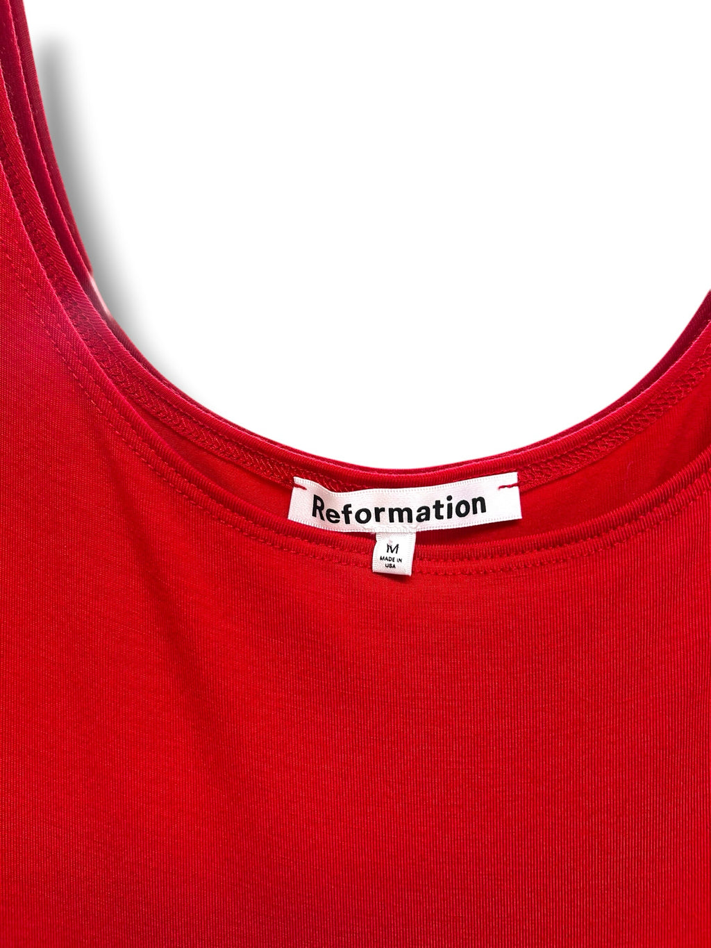 REFORMATION ROU SLEEVELESS KNIT MIDI RED TANK DRESS SIZE MEDIUM