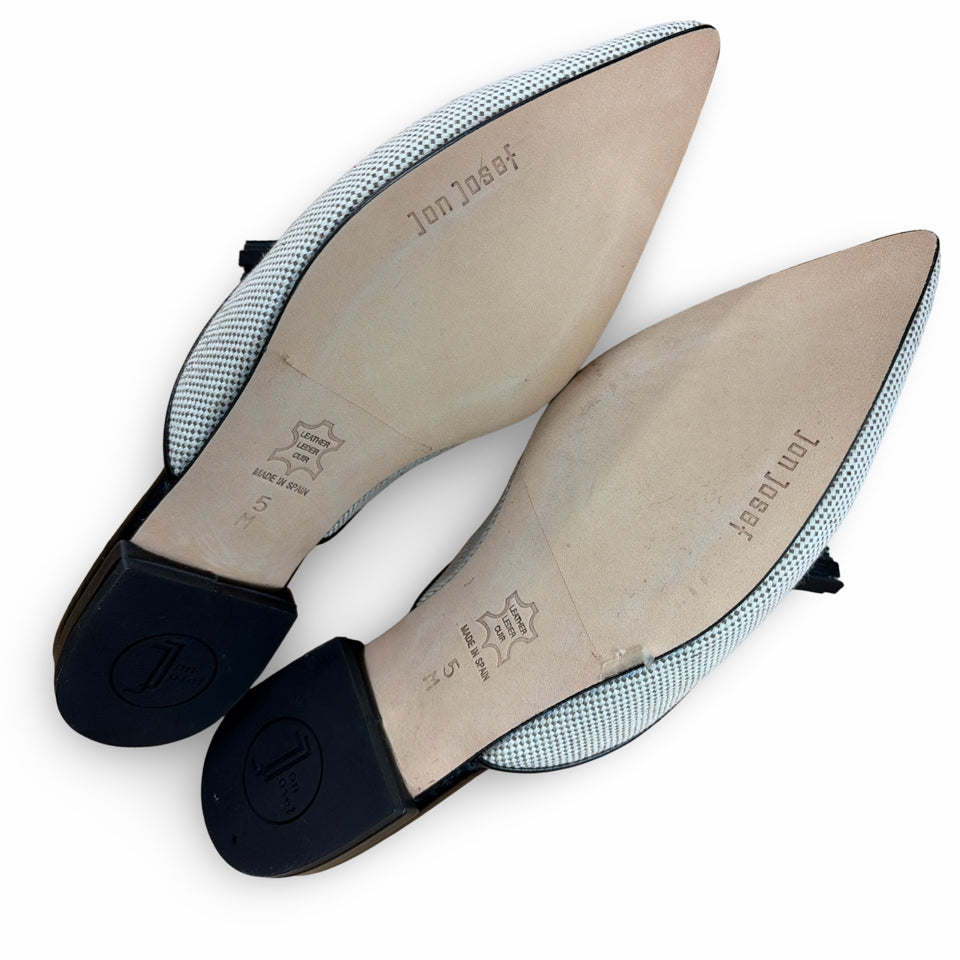 JON JOSEF GISSEL TASSEL LINEN MULE SIZE 5