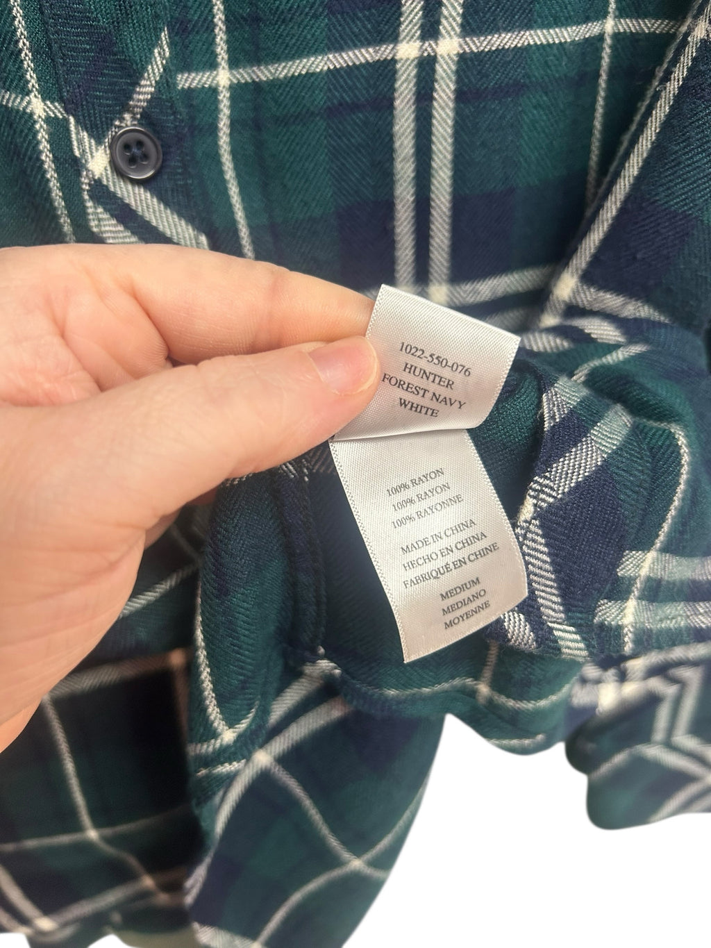 RAILS HUNTER FLANNEL SHIRT IN FOREST NAVY BUTTON UP SIZE MEDIUM