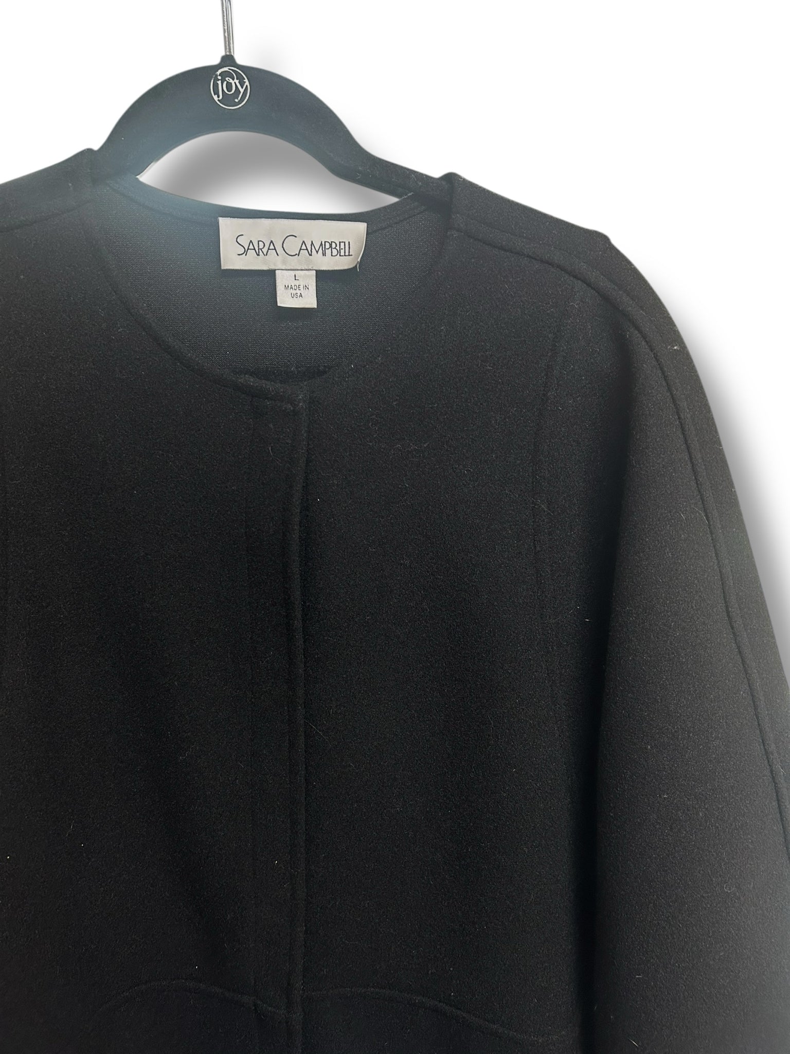 SARA CAMPBELL BOXY SNAP WOOL LIKE  SNAP CROPPED JACKET SIZE XL