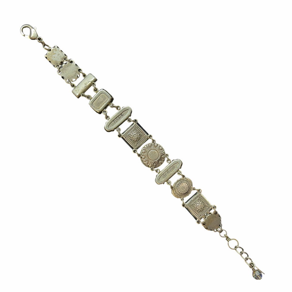 FIREFLY "LA DOLCE VITA" #3036-A SWAROVSKI & CZECH GLASS SILVER PLATED BRACELET