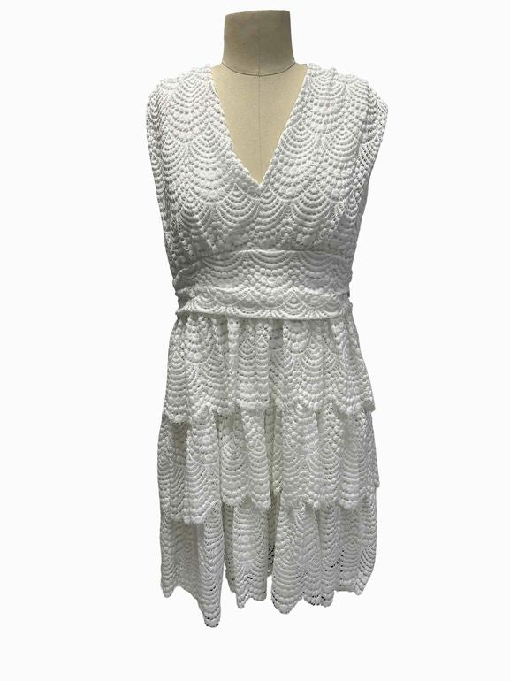 LILLY PULITZER NWT FAYE V-NECK LACE RUFFLESIZE: L