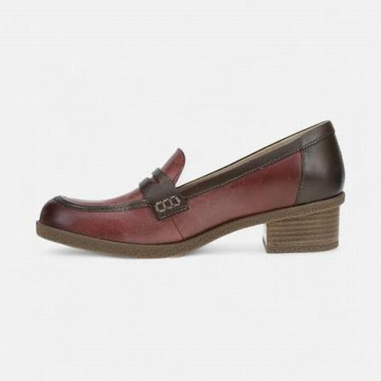 NIB  DANSKO DANICA WATERPROOF BURNISHED PLUM CHOCOLATE HEELED LOAFERS SIZE 39
